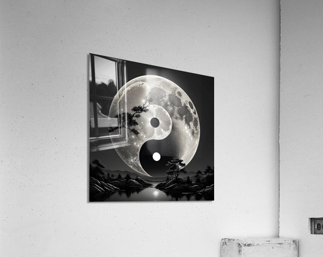 A Full Moon Ying Yang By ISHISH Acrylic Print