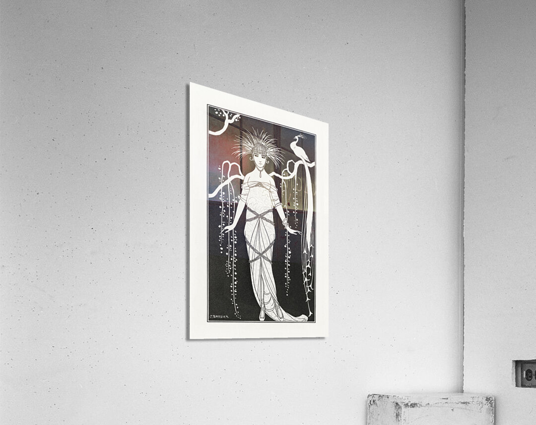 Costumes Parisiens 1914 fashion illustration by George Barbier.  Acrylic Print