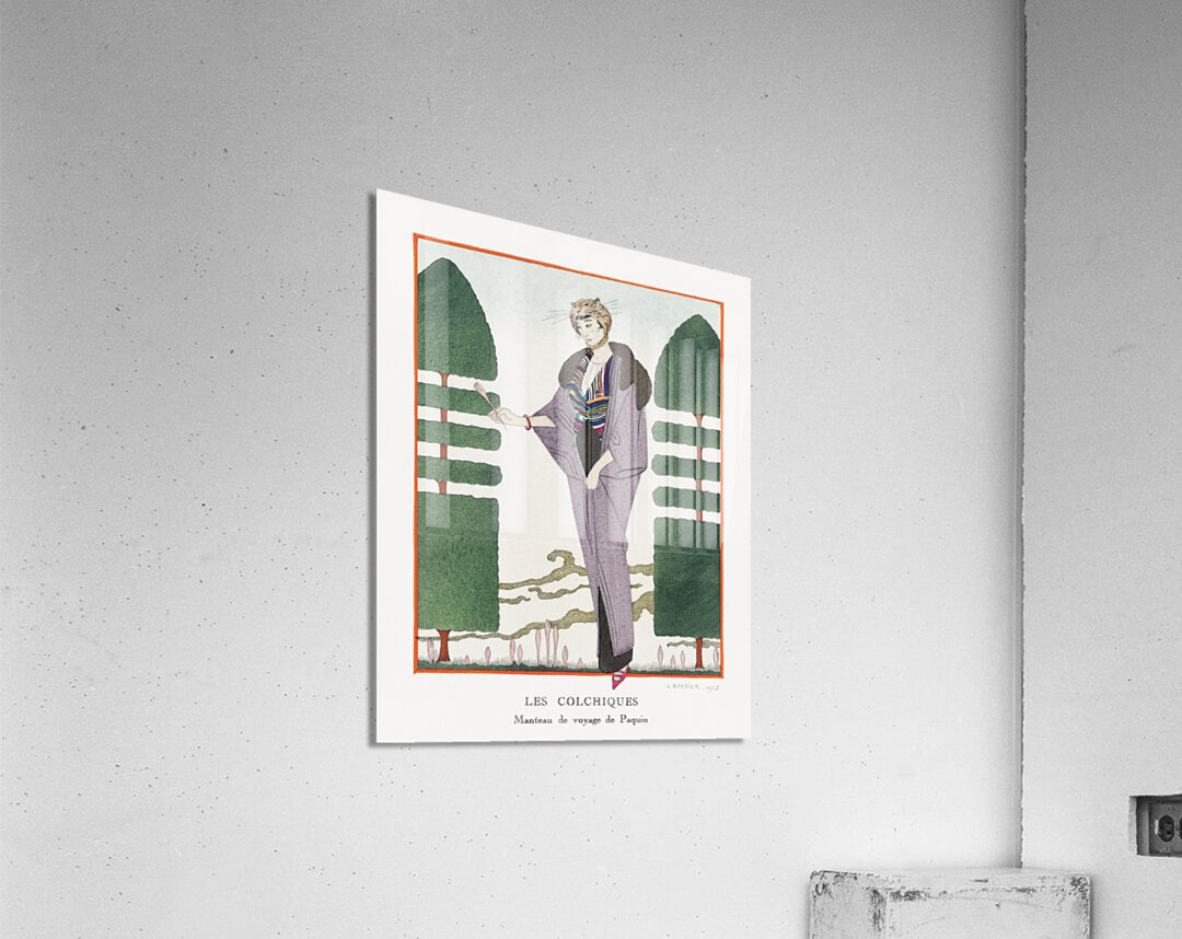 Les Colchiques 1914 fashion illustration  by George Barbier.  Acrylic Print