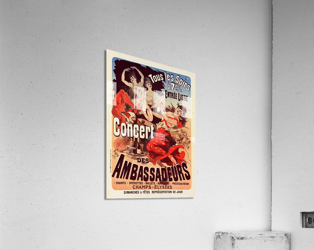 Concert Des Ambassadeurs 1899 Poster by Jules Chéret Acrylic Print