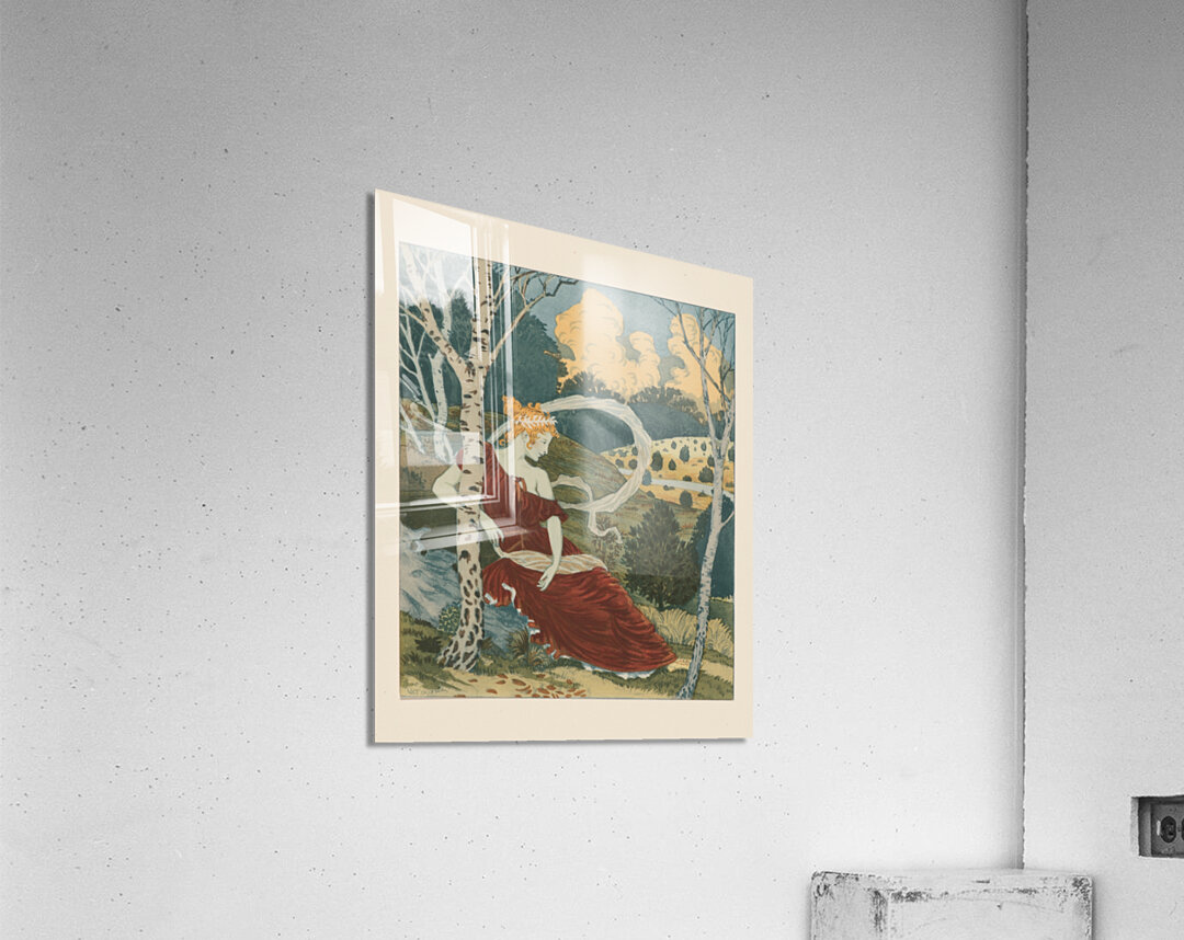 Dans Les Bois ca. 1899 Illustration by Eugène Samuel Grasset Acrylic Print