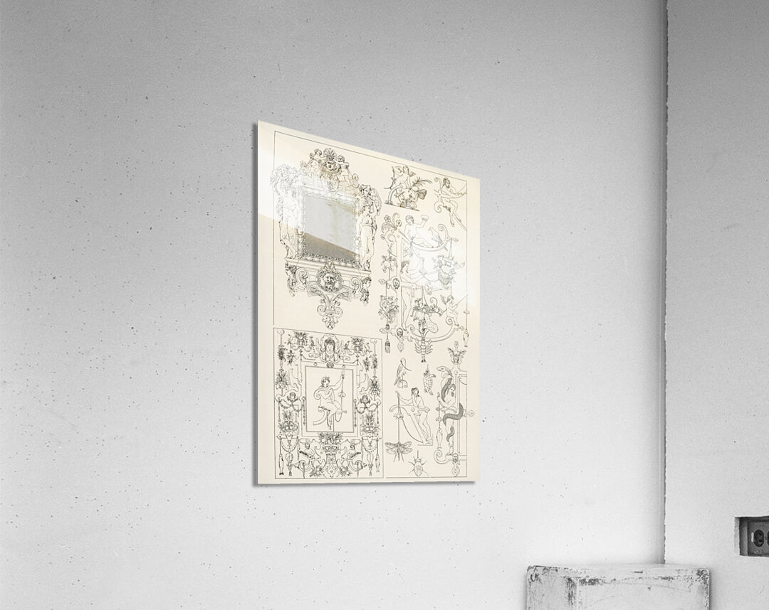 Ancient pattern. 1888 edition Lornement Polychrome by Albert Racine 1825–1893. Acrylic Print