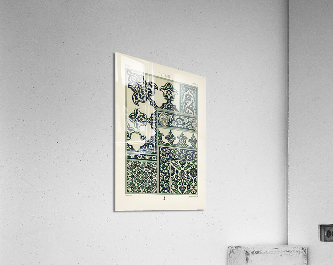 Persian pattern. 1888 edition Lornement Polychrome by Albert Racine 1825–1893. Acrylic Print