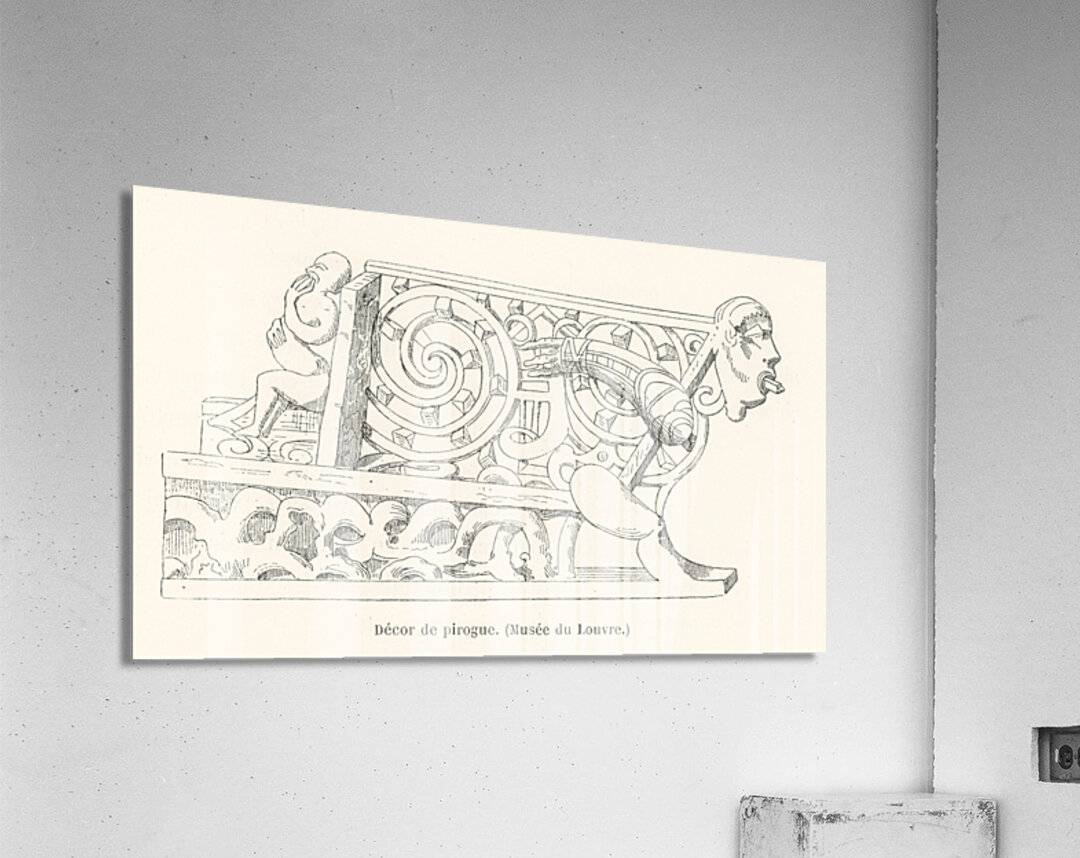 Canoe decorative designs. 1888 edition Lornement Polychrome by Albert Racine 1825–1893. Acrylic Print