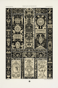 Renaissance pattern. 1888 edition Lornement Polychrome by Albert Racine 1825–1893.