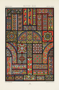 Middle-Ages pattern. 1888 edition Lornement Polychrome by Albert Racine 1825–1893.