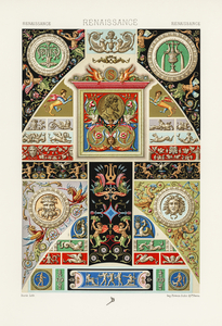 Renaissance pattern. 1888 edition Lornement Polychrome by Albert Racine 1825–1893.