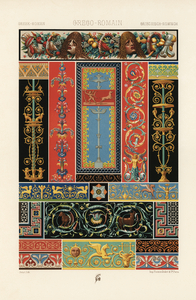 Greek-Roman pattern. 1888 edition Lornement Polychrome by Albert Racine 1825–1893.