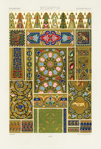 Byzantine pattern. 1888 edition Lornement Polychrome by Albert Racine 1825–1893.