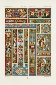 Renaissance pattern. 1888 edition Lornement Polychrome by Albert Racine 1825–1893.