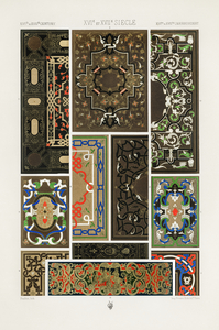16th and 17th Century pattern. 1888 edition Lornement Polychrome by Albert Racine 1825–1893.