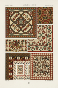 Middle-Ages pattern. 1888 edition Lornement Polychrome by Albert Racine 1825–1893.