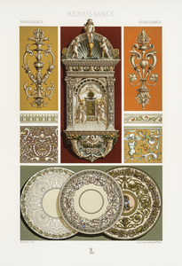 Renaissance pattern. 1888 edition Lornement Polychrome by Albert Racine 1825–1893.