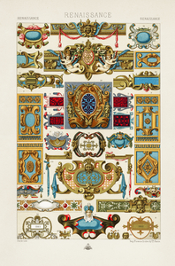 Renaissance pattern. 1888 edition Lornement Polychrome by Albert Racine 1825–1893.