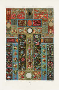 Renaissance pattern. 1888 edition Lornement Polychrome by Albert Racine 1825–1893.