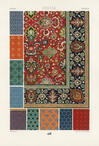 Persian pattern. 1888 edition Lornement Polychrome by Albert Racine 1825–1893.