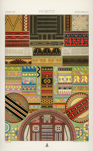 Primitive pattern. 1888 edition Lornement Polychrome by Albert Racine 1825–1893.