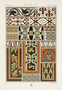 Middle-Ages pattern. 1888 edition Lornement Polychrome by Albert Racine 1825–1893.