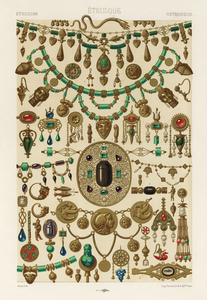 Etruscan pattern. 1888 edition Lornement Polychrome by Albert Racine 1825–1893.
