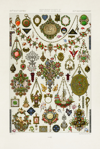16th and 17th Century pattern. 1888 edition Lornement Polychrome by Albert Racine 1825–1893.