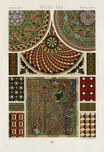 Middle-Ages pattern. 1888 edition Lornement Polychrome by Albert Racine 1825–1893.