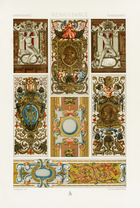 Renaissance pattern. 1888 edition Lornement Polychrome by Albert Racine 1825–1893.