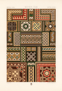Middle-Ages pattern. 1888 edition Lornement Polychrome by Albert Racine 1825–1893.