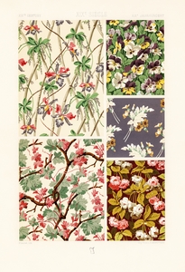 19th Century pattern Lornement Polychrome 1888 by Albert Racinet 1825&ndash1893. 1888 edition.