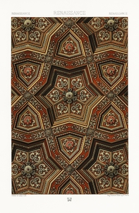 Renaissance pattern Lornement Polychrome 1888 by Albert Racinet 1825-1893. 1888 edition.