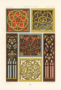 Middle-Ages pattern. 1888 edition Lornement Polychrome by Albert Racine 1825–1893.