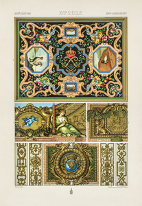 17th Century pattern. 1888 edition Lornement Polychrome by Albert Racine 1825–1893.