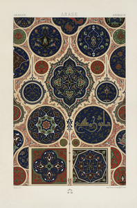 Arabian pattern. 1888 edition Lornement Polychrome by Albert Racine 1825–1893.