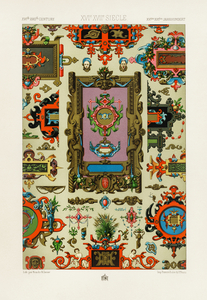 16th and 17th Century pattern. 1888 edition Lornement Polychrome by Albert Racine 1825–1893.