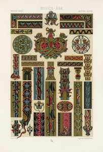 Middle-Ages pattern. 1888 edition Lornement Polychrome by Albert Racine 1825–1893.