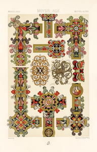 Middle-Ages pattern. 1888 edition Lornement Polychrome by Albert Racine 1825–1893.