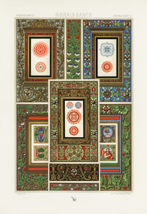 Renaissance pattern. 1888 edition Lornement Polychrome by Albert Racine 1825–1893.