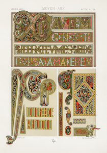 Middle-Ages pattern. 1888 edition Lornement Polychrome by Albert Racine 1825–1893.