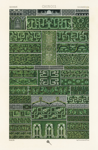 Chinese pattern. 1888 edition Lornement Polychrome by Albert Racine 1825–1893.