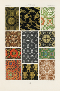 Japanese pattern. 1888 edition Lornement Polychrome by Albert Racine 1825–1893.