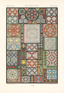 Medieval pattern. 1888 edition Lornement Polychrome by Albert Racine 1825–1893.