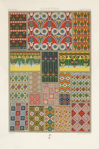 Egyptian pattern. 1888 edition Lornement Polychrome by Albert Racine 1825–1893.