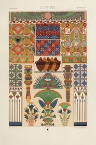 Egyptian pattern. 1888 edition Lornement Polychrome by Albert Racine 1825–1893.