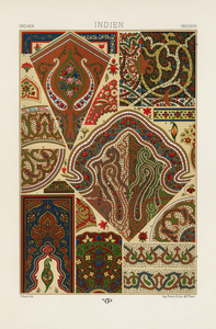 Indian pattern. 1888 edition Lornement Polychrome by Albert Racine 1825–1893.