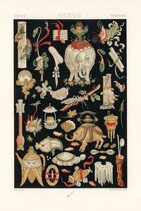 Chinese pattern Lornement Polychrome 1888 by Albert Racinet 1825-1893. 1888 edition.