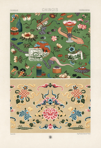 Chinese pattern Lornement Polychrome 1888 by Albert Racinet 1825-1893. 1888 edition.