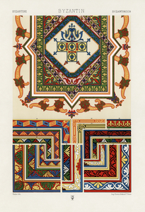 Byzantine pattern. 1888 edition Lornement Polychrome by Albert Racine 1825–1893.