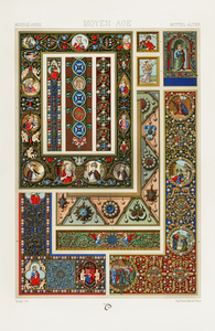 Middle-Ages pattern. 1888 edition Lornement Polychrome by Albert Racine 1825–1893.