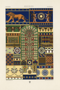Assyrian pattern. 1888 edition Lornement Polychrome by Albert Racine 1825–1893.