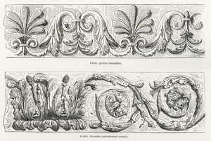 Greek-Roman motifs.  1888 edition Lornement Polychrome by Albert Racine 1825–1893.