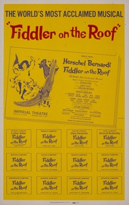 Fiddler on the Roof 1967 1905–1970 Artcraft Lithograph Poster